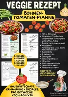 Vorschau - Unterrichtsreihen - Rezept: Tomaten-Bohnen-Pfanne | Vegetarisch | Hauswirtschaft & Ernährung | Klasse 5–9 - Deckblatt