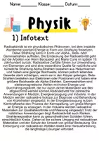 Vorschau - Unterrichtsreihen - Radioaktivität – Informationen und Aufgaben - Seite 1