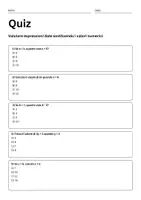 anteprima - Quiz - Quiz: valutare espressioni date sostituendo i valori numerici - Pagina 1