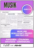 Vorschau - Unterrichtsreihen - Musik und Gesellschaft – Protest- und Polit-Pop im Unterricht Klasse 7–9 - Deckblatt