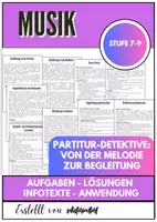 Vorschau - Unterrichtsreihen - Partitur-Detektive – Von Melodie bis Begleitung für Klasse 7–9 - Deckblatt