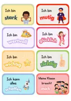 Vorschau - Bildkarten - Positive Affirmationen Mutmacher pastell Lobkärtchen - Seite 1