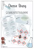 Vorschau - Stundenentwürfe - Gefahrenpiktogramme / Gefahrensymbole | Chemie Übung 8 | Karten Zuordnung | sofort einsetzbar - Deckblatt