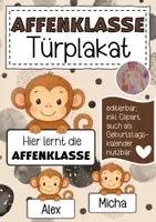 Vorschau - Poster - Affenklasse Türplakat / Geburtstagskalender - Deckblatt