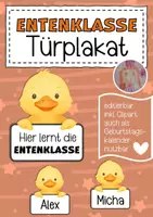 Vorschau - Poster - Entenklasse Türplakat / Geburtstagskalender - Deckblatt