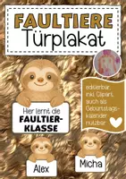 Vorschau - Poster - Faultierklasse Türplakat / Geburtstagskalender - Deckblatt