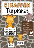 Vorschau - Poster - Giraffenklasse Türplakat / Geburtstagskalender - Deckblatt