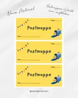 Vorschau - Anderer Materialtyp - Postmappen-Schild zum Ausdrucken – Etiketten für den Schulstart | 3 Stück auf A4 - Deckblatt