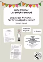 Vorschau - Stundenentwürfe - Unterrichtsentwurf Deutsch - Adjektive (Schulbuchstunde) - Deckblatt