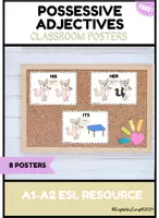 Aperçu - Affichage - Classroom Posters Possessive Adjectives - Page de couverture