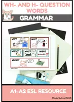 Aperçu - Feuilles d'exercices - WH- question words grammar lesson - Page de couverture