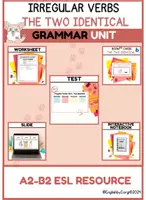 Aperçu - Feuilles d'exercices - Irregular Verbs Grammar Unit | Two identical - Page de couverture