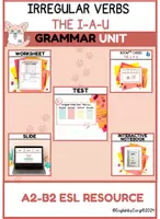 Aperçu - Feuilles d'exercices - Irregular Verbs Grammar Unit | i-a-u - Page de couverture