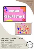 Vorschau - Anderer Materialtyp - Geburtstagskalender Blumen in Vasen: Dopamin Dekor - Deckblatt