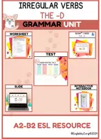 Aperçu - Feuilles d'exercices - Irregular Verbs Grammar Unit | -d - Page de couverture