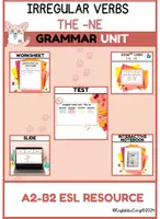 Aperçu - Feuilles d'exercices - Irregular Verbs Grammar Unit | -ne - Page de couverture