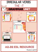 Aperçu - Feuilles d'exercices - Irregular Verbs Grammar Unit | -t - Page de couverture