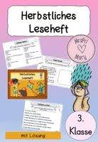 Vorschau - Arbeitsblätter - Herbst Leseheft Deutsch Klasse 3 - Deckblatt