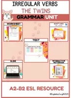 Aperçu - Feuilles d'exercices - Irregular Verbs Grammar Unit | Twins - Page de couverture
