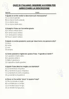 anteprima - Quiz - Inserire avverbi per arricchire la descrizione - Pagina 1