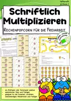 Vorschau - Arbeitsblätter - Schriftliche Multiplikation im Zahlenraum 1000 – Lernspiel | Klasse 3 - Deckblatt