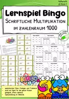 Vorschau - Stationenlernen - Schriftliche Multiplikation – Bingo im ZR 1000 - Lernspiel - Deckblatt