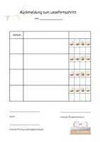 Vorschau - Arbeitsblätter - Rückmeldung zum Lesefortschritt - Seite 1