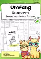 Vorschau - Arbeitsblätter - Umfang berechnen – Quadrat & Rechteck | Übungsmappe Mathematik Klasse 3 - Deckblatt