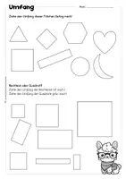 Vorschau - Arbeitsblätter - Umfang berechnen – Quadrat & Rechteck | Übungsmappe Mathematik Klasse 3 - Seite 3