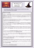 Aperçu - Préparation de séance / Séance complète - The Story of Halloween: A Spook-tacular Worksheet! (Anglais) - Page de couverture