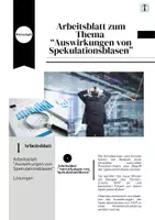 Vorschau - Arbeitsblätter - Auswirkungen von Spekulationsblasen - Deckblatt