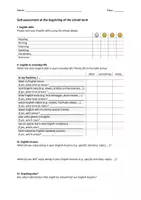 Vorschau - Arbeitsblätter - Selbsteinschätzung zum Schuljahresbeginn - Englisch - Deckblatt