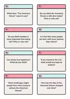 Vorschau - Arbeitsblätter - The American Dream – Conversation Cards (Englisch, Klasse 9/10) - Seite 1
