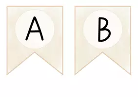 Vorschau - Mal- und Bastelvorlagen - Wimpelkette (flexibel einsetzbar) - beige - Seite 1
