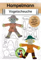 Vorschau - Mal- und Bastelvorlagen - Hampelmann Vogelscheuche Bastelvorlage - Deckblatt