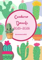 Vista previa - Para docentes: organización, planificación y formación - Cuaderno docente 2025-2026 Cactus color - Portada