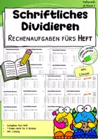 Vorschau - Arbeitsblätter - Schriftliche Division – Heftrechnungen im ZR 1000 - Deckblatt