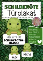 Vorschau - Poster - Schildkrötenklasse Türplakat / Geburtstagskalender - Deckblatt