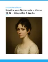 Vorschau - Unterrichtsreihen - Karoline von Günderrode – Unterrichtseinheit Deutsch Oberstufe (Klasse 10–12) - Deckblatt