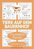Vorschau - Arbeitsblätter - Tiere auf dem Bauernhof: Vocabulary Puzzles - Deckblatt