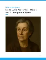 Vorschau - Unterrichtsreihen - Marie Luise Kaschnitz – Biografie & Werke – Unterrichtseinheit für die Oberstufe | Trümmerliteratur - Deckblatt