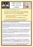 Aperçu - Préparation de séance / Séance complète - English on the Red Carpet: The Oscars Worksheet! (Anglais) - Page de couverture