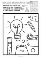 Vorschau - Arbeitsblätter - Kooperative Schulstart Doodle Poster für die Grundschule -Bastel Materialpaket - Seite 3