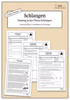 Vorschau - Arbeitsblätter - Lerntheke Schlangen - Einstieg ins Thema (Erarbeitung) - Deckblatt