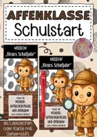 Vorschau - Anderer Materialtyp - Affenklasse Willkommensgruß Lesezeichen mit Detektivstift - Deckblatt
