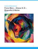 Vorschau - Unterrichtsreihen - Franz Marc – Biografie & Werke Unterrichtsmaterial (Klasse 5–9) - Deckblatt