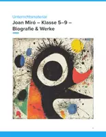 Vorschau - Unterrichtsreihen - Joan Miró – Biografie & Werke Unterrichtsmaterial (Klasse 5–9) - Deckblatt