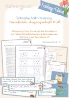 Vorschau - Arbeitsblätter - Schreibschrift Übung (VA) | Frühlings-Edition - Deckblatt