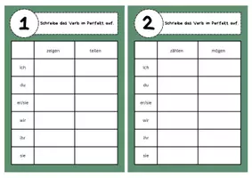 Vorschau - Arbeitsblätter - Übungsblätter zur Perfektbildung - Deckblatt