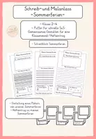 Vorschau - Arbeitsblätter - Schreib-und Malanlass Sommerferien - Deckblatt